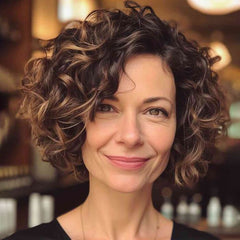 Glueless Highlight Short Wavy Bob Wigs Lace Front Human Hair Wigs