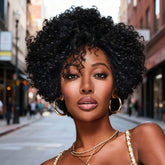 Ready to Wear Wig Short Afro Curly Machine Made Wig No Lace Glueless Human Hair Wigs