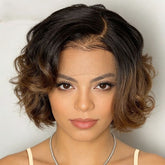 Short Wave #1B/30 Ombre Bob Wig 13x4 Lace Front Human Hair Wigs