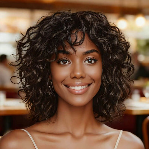 Wear and Go Wigs Glueless Brown Bob Wigs Real Human Hair Wigs