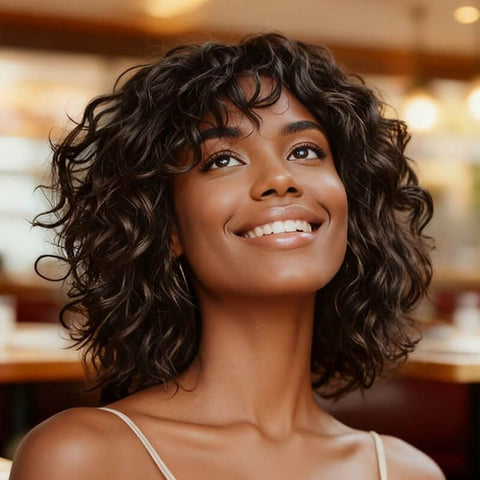 Wear and Go Wigs Glueless Brown Bob Wigs Real Human Hair Wigs
