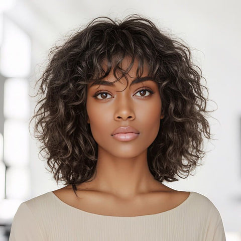 Wear and Go Wigs Glueless Brown Bob Wigs Real Human Hair Wigs