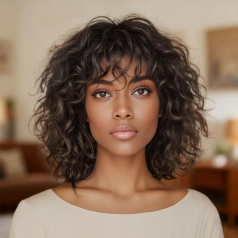Wear and Go Wigs Glueless Brown Bob Wigs Real Human Hair Wigs