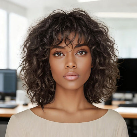 Wear and Go Wigs Glueless Brown Bob Wigs Real Human Hair Wigs