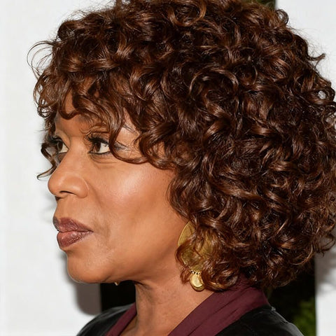 Brown Curly Bob Wig Short Wigs For Black Women Lace Front Human Hair Wigs