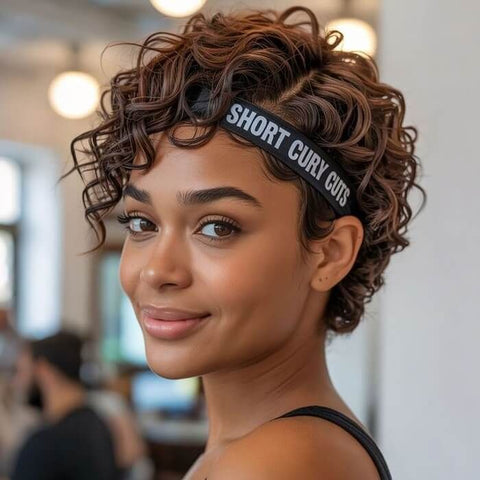Premax Wigs Pixie Cut Gorgeous Short Curly Highlight Lace Frontals Human Hair Wigs