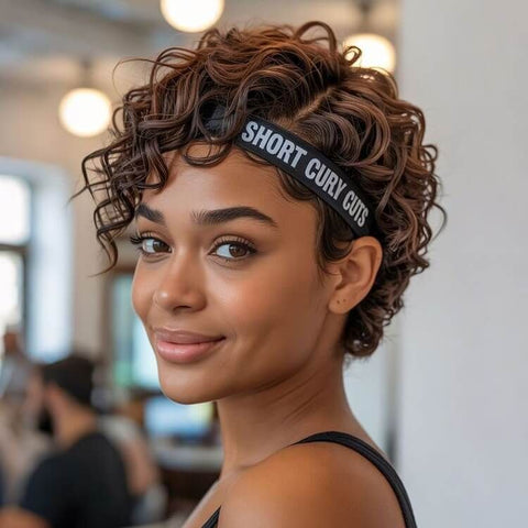 Premax Wigs Pixie Cut Gorgeous Short Curly Highlight Lace Frontals Human Hair Wigs