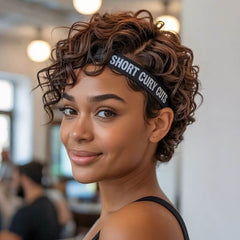 Premax Wigs Pixie Cut Gorgeous Short Curly Highlight Lace Frontals Human Hair Wigs