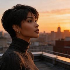 Pixie Cut Layered Short Bob Wig Glueless Human Hair Wigs