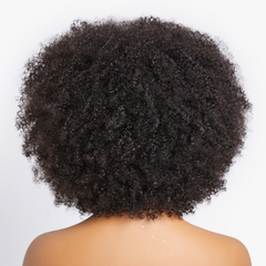 Newbie Only | Throw On & Go Jerry Curly No Lace Glueless Short Wig with Bangs 100% Human Hair