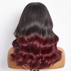 Dark Red Highlight Loose Wave Glueless 5x5 Closure HD Lace Wig