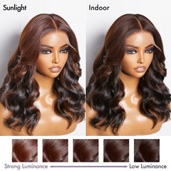 Peekaboo Bronze Brown Loose Body Wave Glueless 5x5 Closure HD Lace Wig