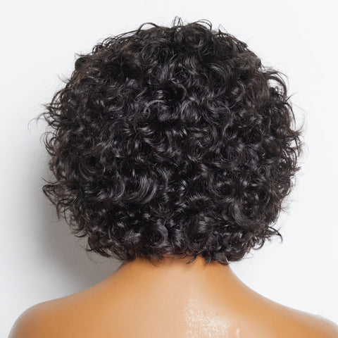 Beginner Friendly Trendy Water Wave Light Weight Glueless Short Cut Wig with Bangs