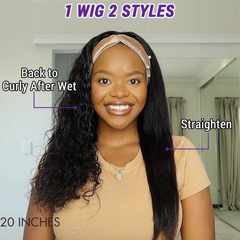 Wet And Wavy | Throw On & Go Water Wave Glueless Long Headband Wig (Get 2 Free Random Headbands)