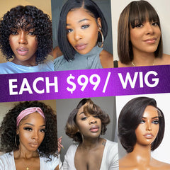 $99 Each | Final Deal | Short Wigs | 6 Styles Available | No Restocking  | No Code Needed