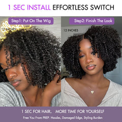 Gorgeous Natural Coily Curl Glueless 5x5 Closure HD Transparent Lace Wig Breathable Cap
