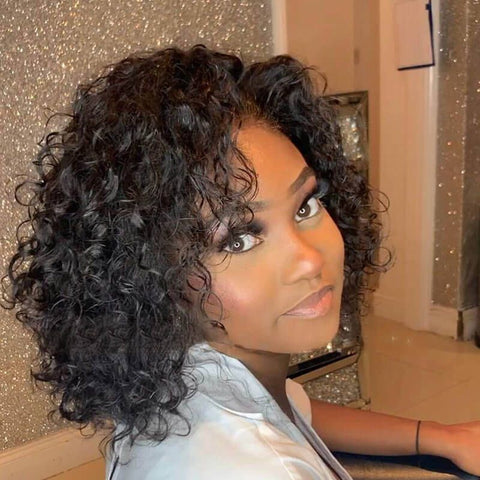 Glueless Deep Curly Wigs 360 Lace Front Human Hair Wigs