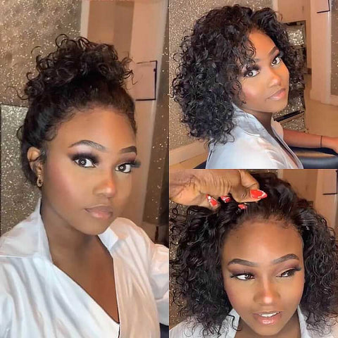 Glueless Deep Curly Wigs 360 Lace Front Human Hair Wigs