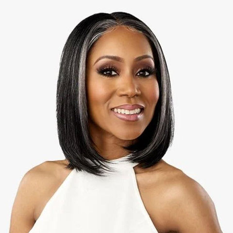 Salt And Pepper Silk Straight Bob Wigs 4x4 Lace Glueless Human Hair Wigs