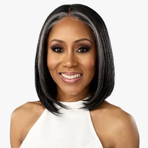 Salt And Pepper Silk Straight Bob Wigs 4x4 Lace Glueless Human Hair Wigs