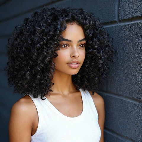 Wear and Go Wigs Curly Bob Wigs Pre Cut Lace Glueless Human Hair Wigs