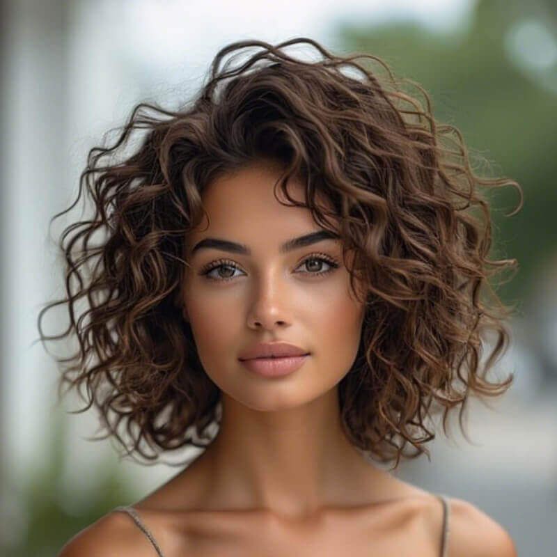 Wear And Go Wigs Brown Curly Bob Wigs Glueless Human Hair Wigs