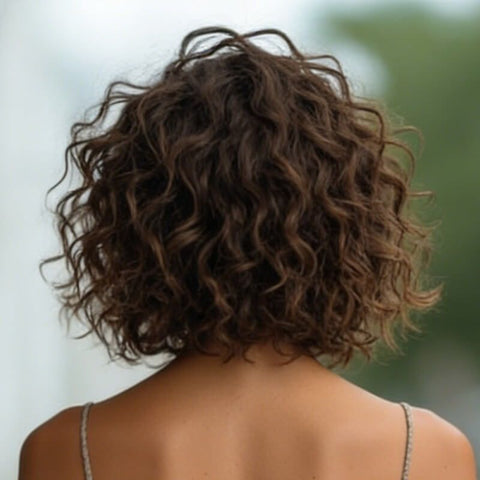 Wear And Go Wigs Brown Curly Bob Wigs Glueless Human Hair Wigs
