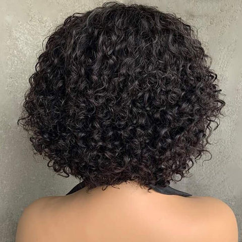 Classical Pixie Cut Hair Curly Lace Wig Remy Human Hair Wigs
