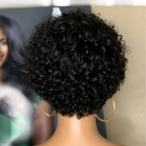 Pixie Cut Wig Short Curly Bob Wig Glueless Human Hair Wigs