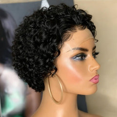 Pixie Cut Wig Short Curly Bob Wig Glueless Human Hair Wigs