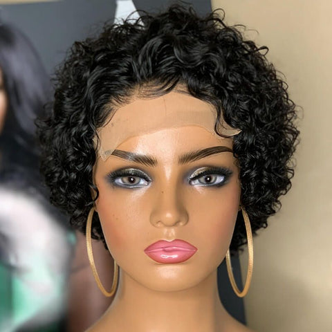 Pixie Cut Wig Short Curly Bob Wig Glueless Human Hair Wigs