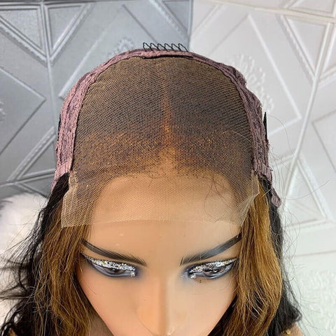 Short Cut Loose Curl Bob Human Hair 4x4 Lace Closure Wig With Wispy Bangs
