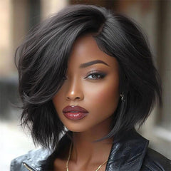 Wear and Go Wigs Deep Burgundy Short Bob Wig Real Glueless Human Hair Wigs