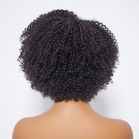 Glueless Kinky Edges Jerry Curly Bob Wig 200% Density Human Hair Wigs