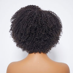 Glueless Kinky Edges Jerry Curly Bob Wig 200% Density Human Hair Wigs