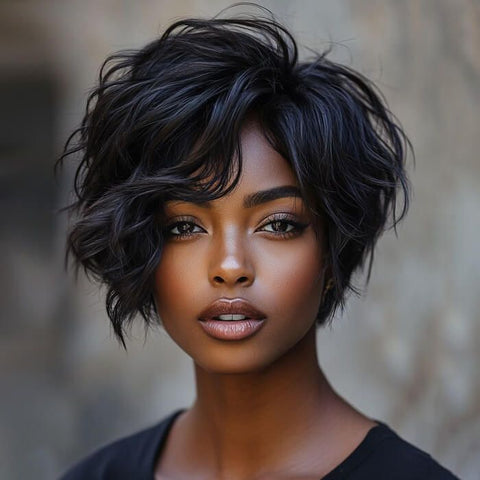 Wear and Go Wigs Short Pixie Cut Wigs Bye Bye Knots Pre Cut Lace Human Hair Wigs