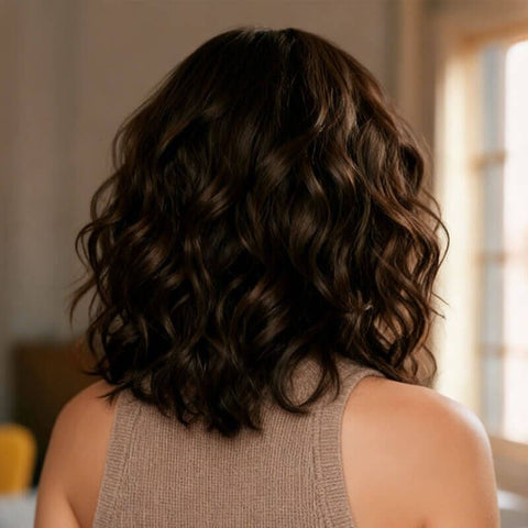 Ready to Wear Wig Elegant Bob Wig With Side Part Wavy Hairstyles Pre Cut Lace Human Hair Wigs