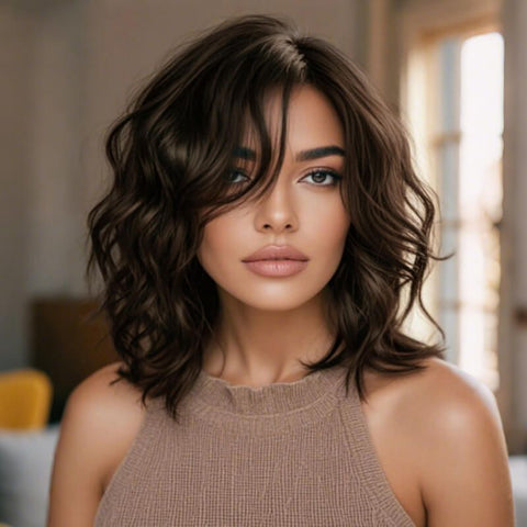 Ready to Wear Wig Elegant Bob Wig With Side Part Wavy Hairstyles Pre Cut Lace Human Hair Wigs