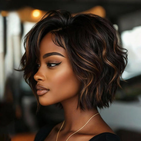 Wear and Go Wigs Glueless Short Wave Pixie Cut Wig For Women Real Human Hair Wigs