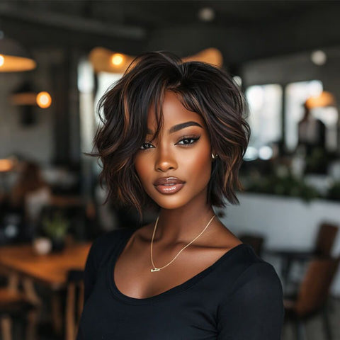 Wear and Go Wigs Glueless Short Wave Pixie Cut Wig For Women Real Human Hair Wigs