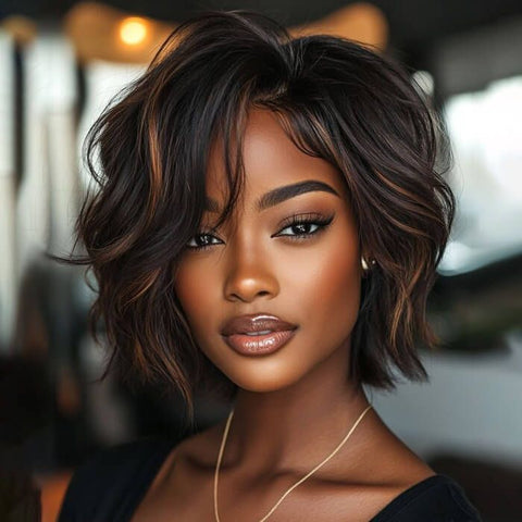 Wear and Go Wigs Glueless Short Wave Pixie Cut Wig For Women Real Human Hair Wigs