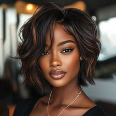 Wear and Go Wigs Glueless Short Wave Pixie Cut Wig For Women Real Human Hair Wigs