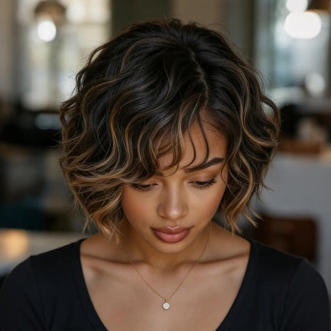 Wear and Go Wigs Glueless Short Wave Pixie Cut Wig For Women Real Human Hair Wigs