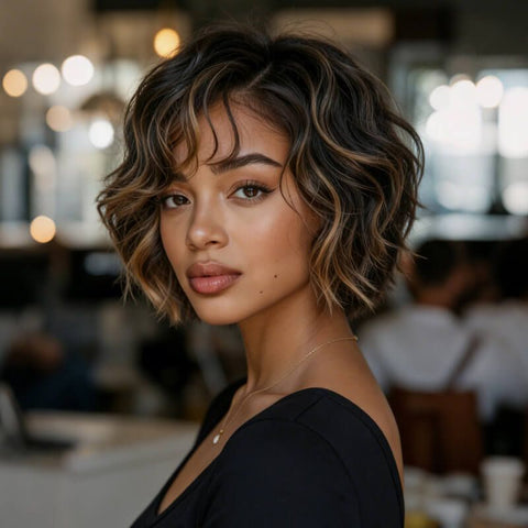 Wear and Go Wigs Glueless Short Wave Pixie Cut Wig For Women Real Human Hair Wigs