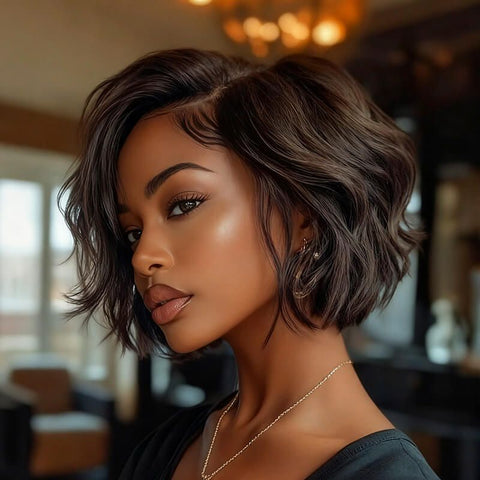 Wear and Go Wigs Pixie Cut Wig Short Bob Hairstyles Pre Cut Lace Glueless Human Hair Wigs