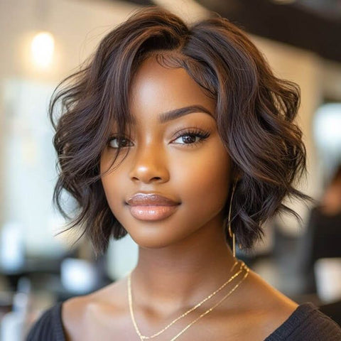 Wear and Go Wigs Pixie Cut Wig Short Bob Hairstyles Pre Cut Lace Glueless Human Hair Wigs