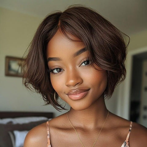 Wear and Go Wigs Pixie Cut Wig Short Bob Hairstyles Pre Cut Lace Glueless Human Hair Wigs