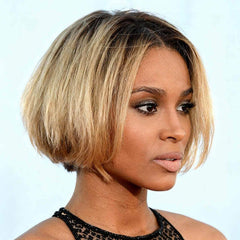 Pixie Cut Ombre Layered Blonde Bob Wig Straight Lace Front Human Hair Wigs
