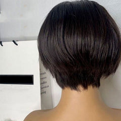 Pixie Cut Bob Wigs With Bangs 100% Human Hair Wigs