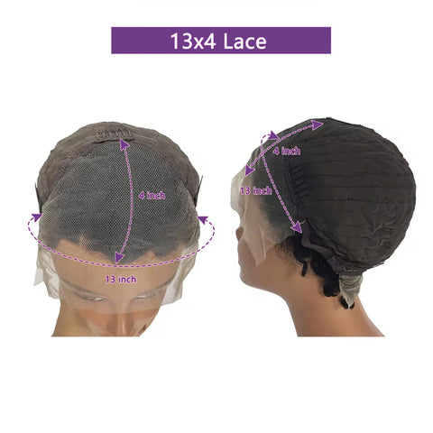 #4/27 Highlight Brown Pixie Curly Bob Wig Lace Front Wig Short Pixie Deep Curly 13x4 Transparent Lace Frontal Wig With Full Lace